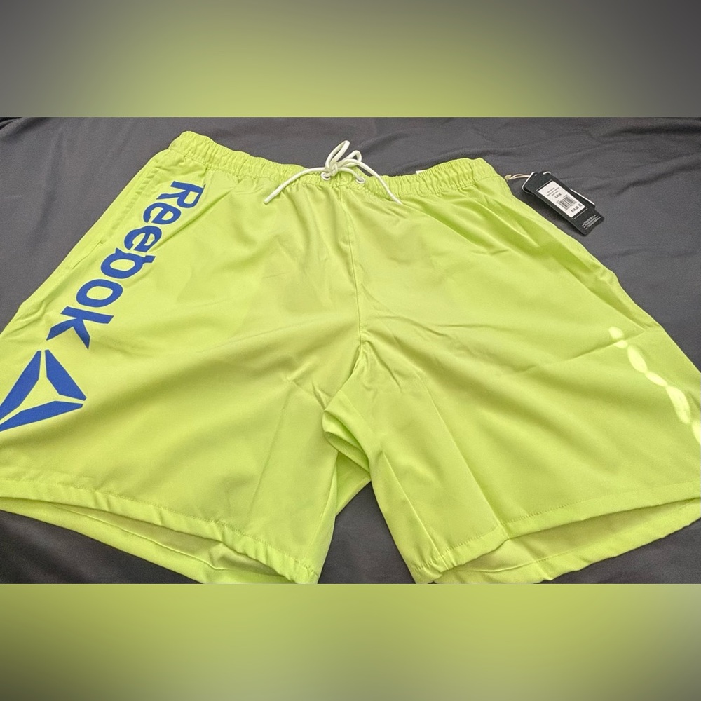 Reebok Bright Neon Yellow Swim Shorts-Large